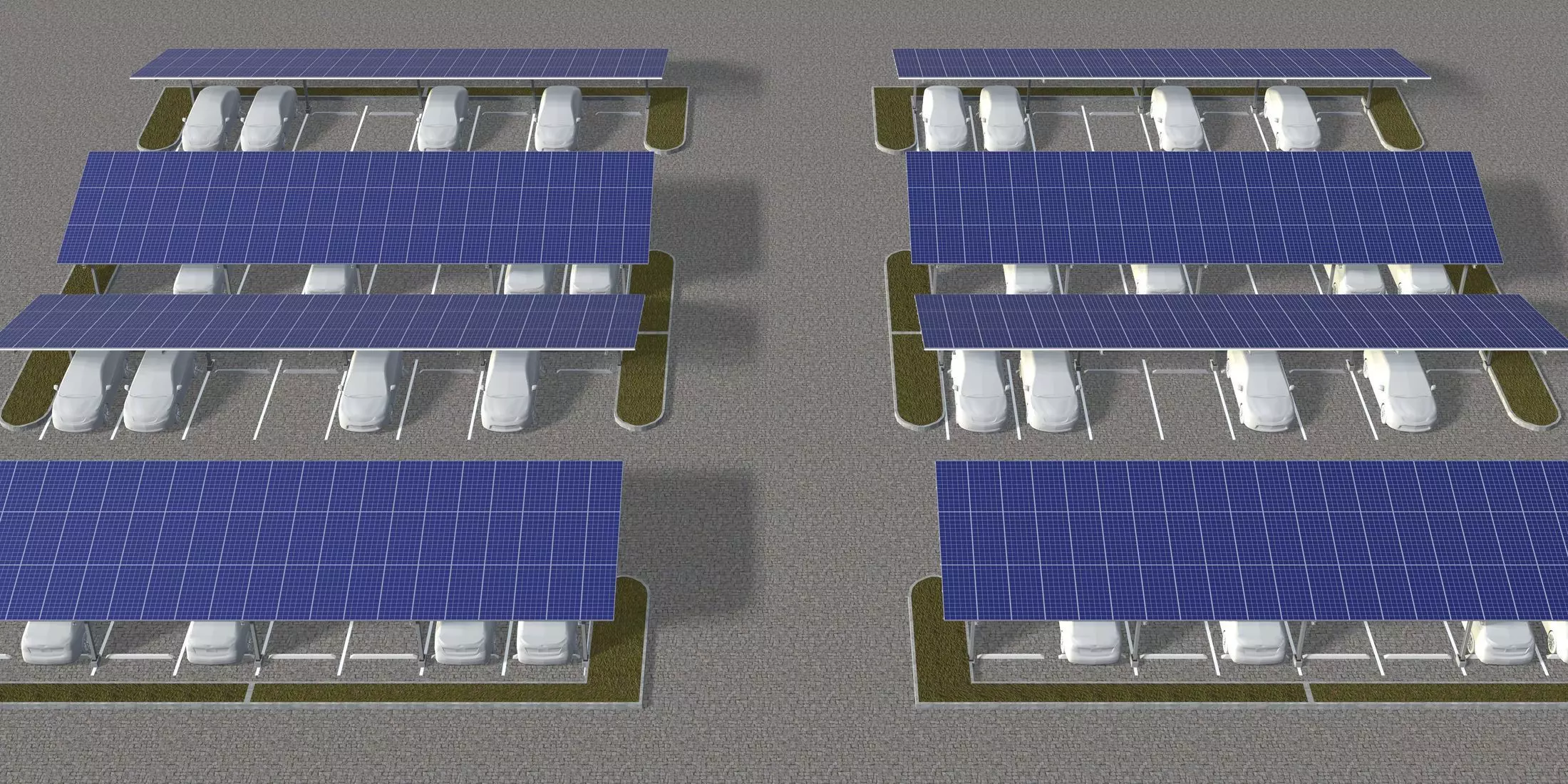 Solar carport layout 3D model_0