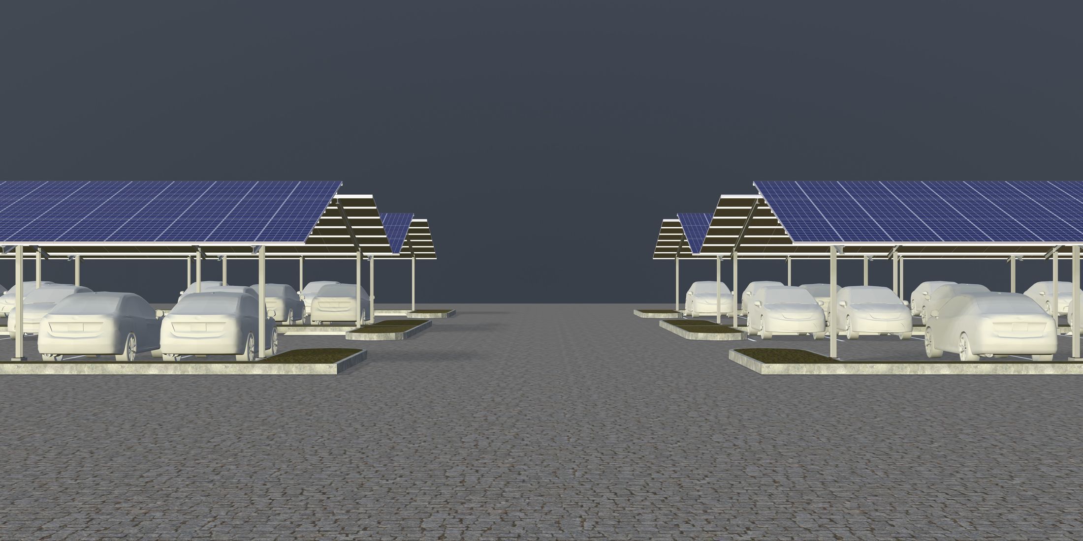 Solar carport layout 3D model_3