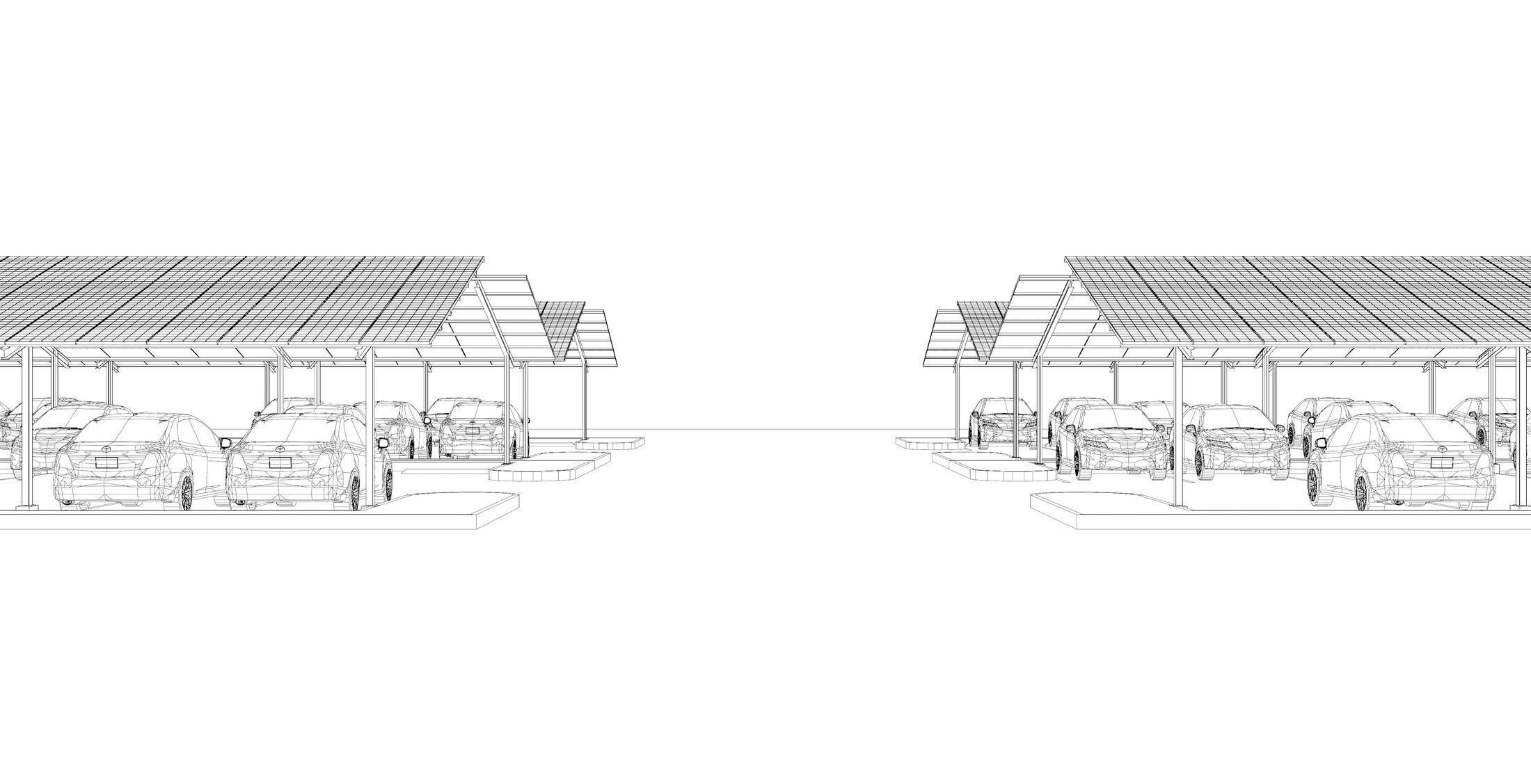 Solar carport layout 3D model_6