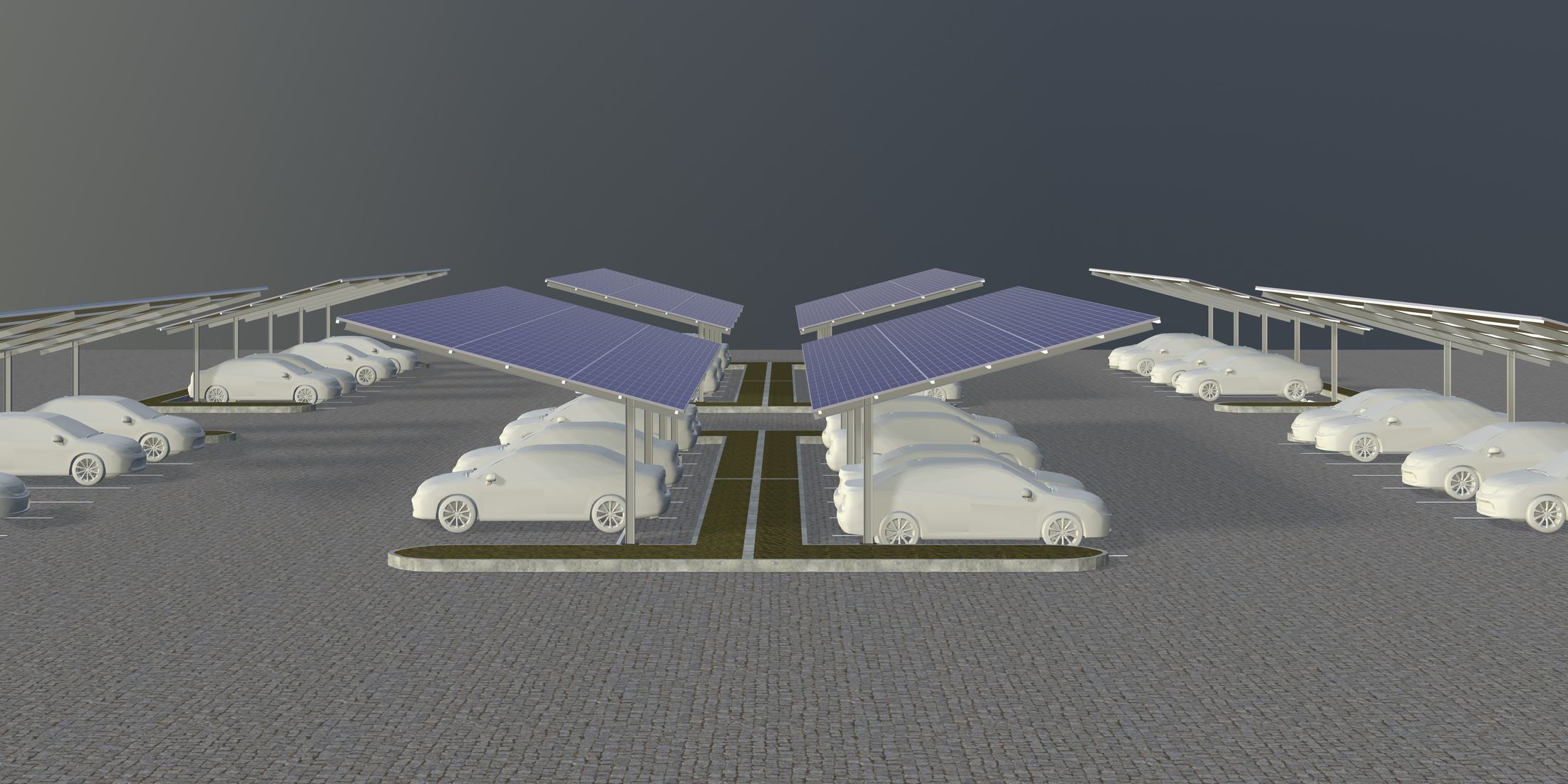 Solar carport layout 3D model_4