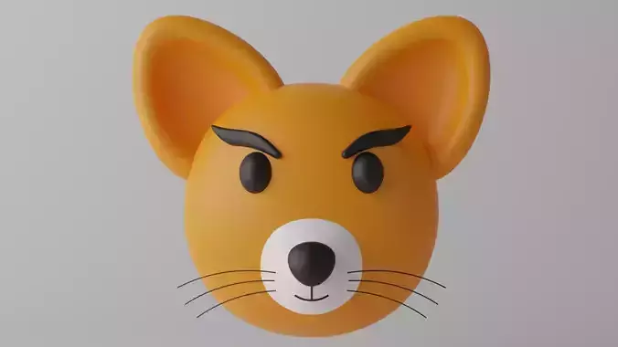 Cartoon Cute Fox Head