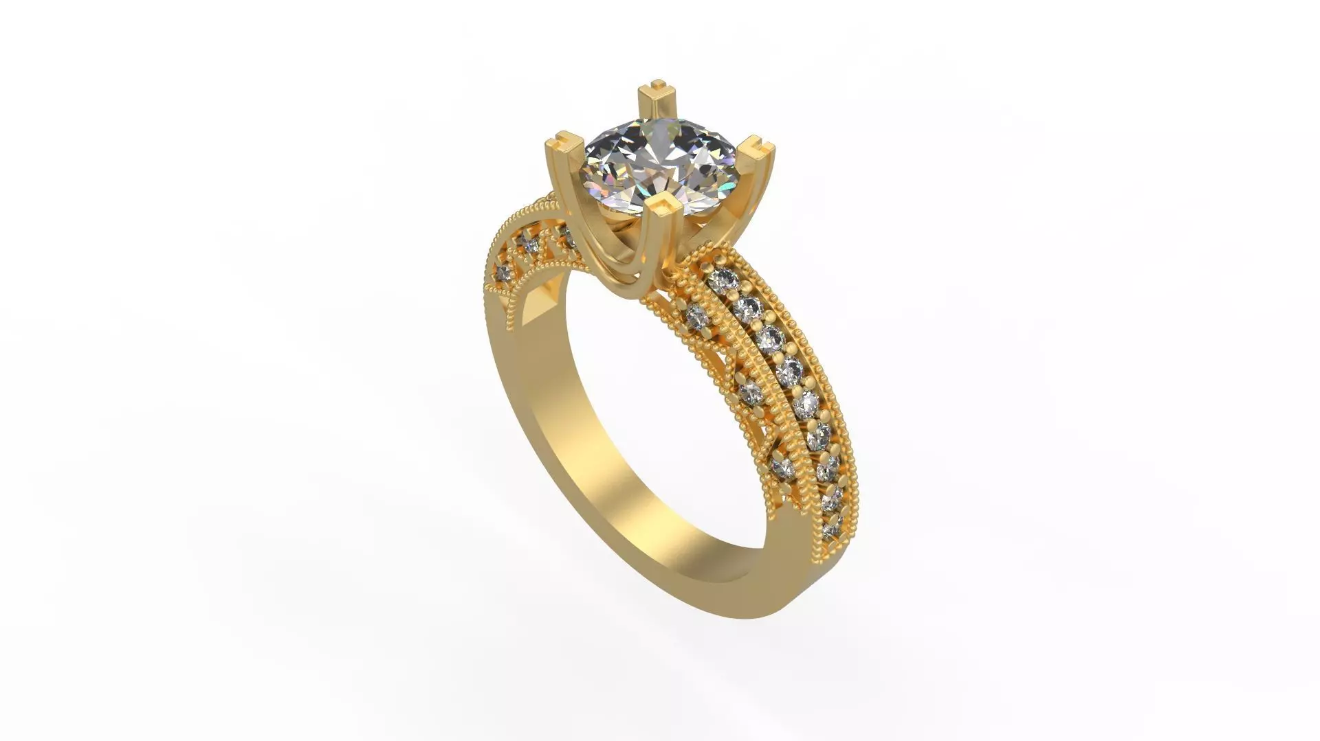 Woman Solitaire Ring 1161 3D print model_0