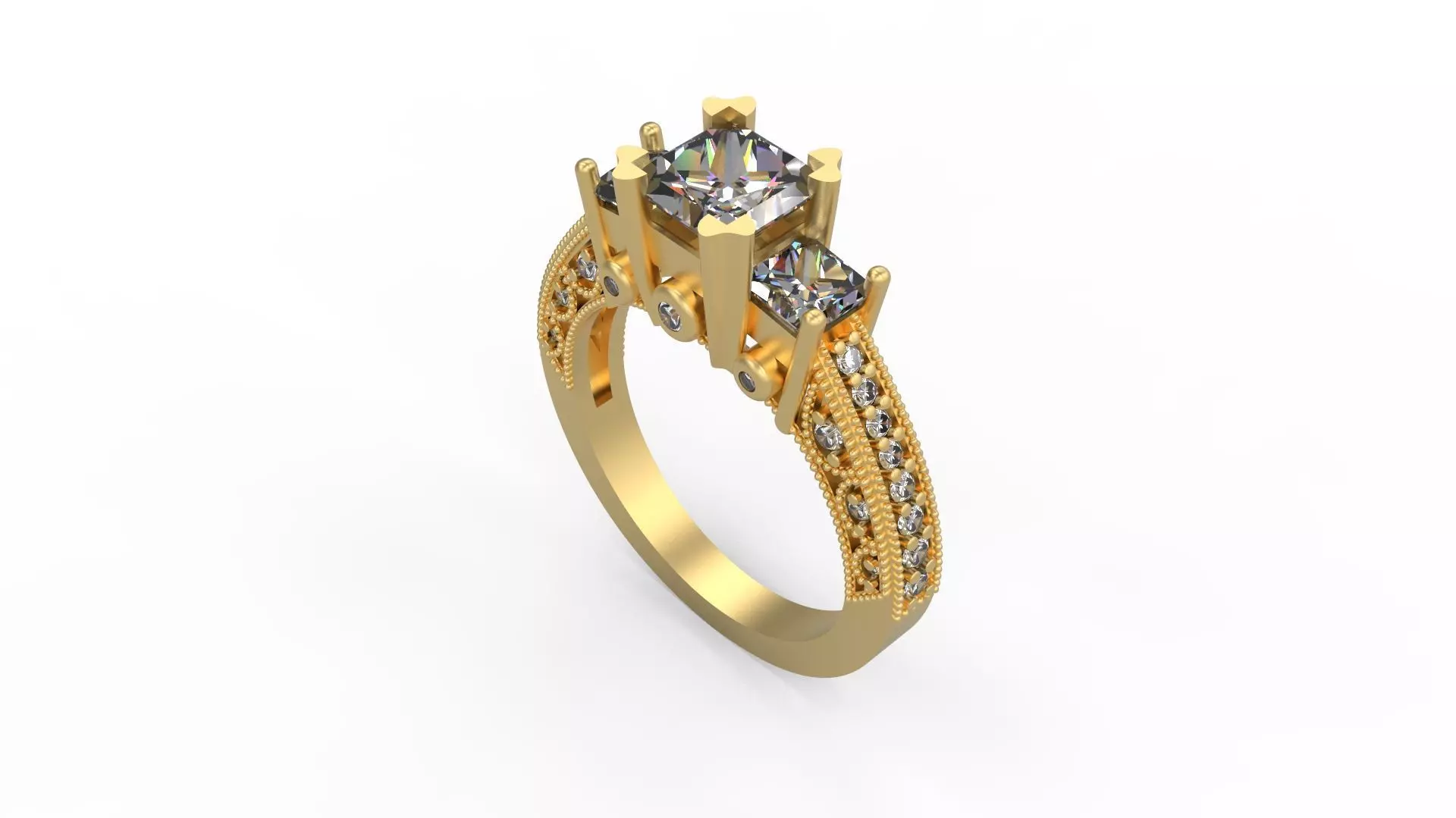 Woman Solitaire Ring 1138 3D print model_0
