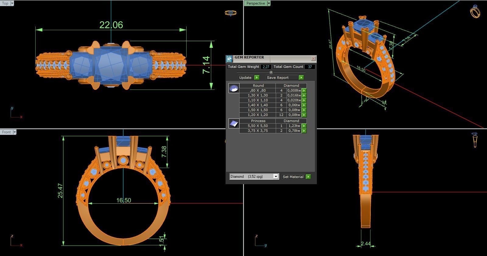 Woman Solitaire Ring 1138 3D print model_9