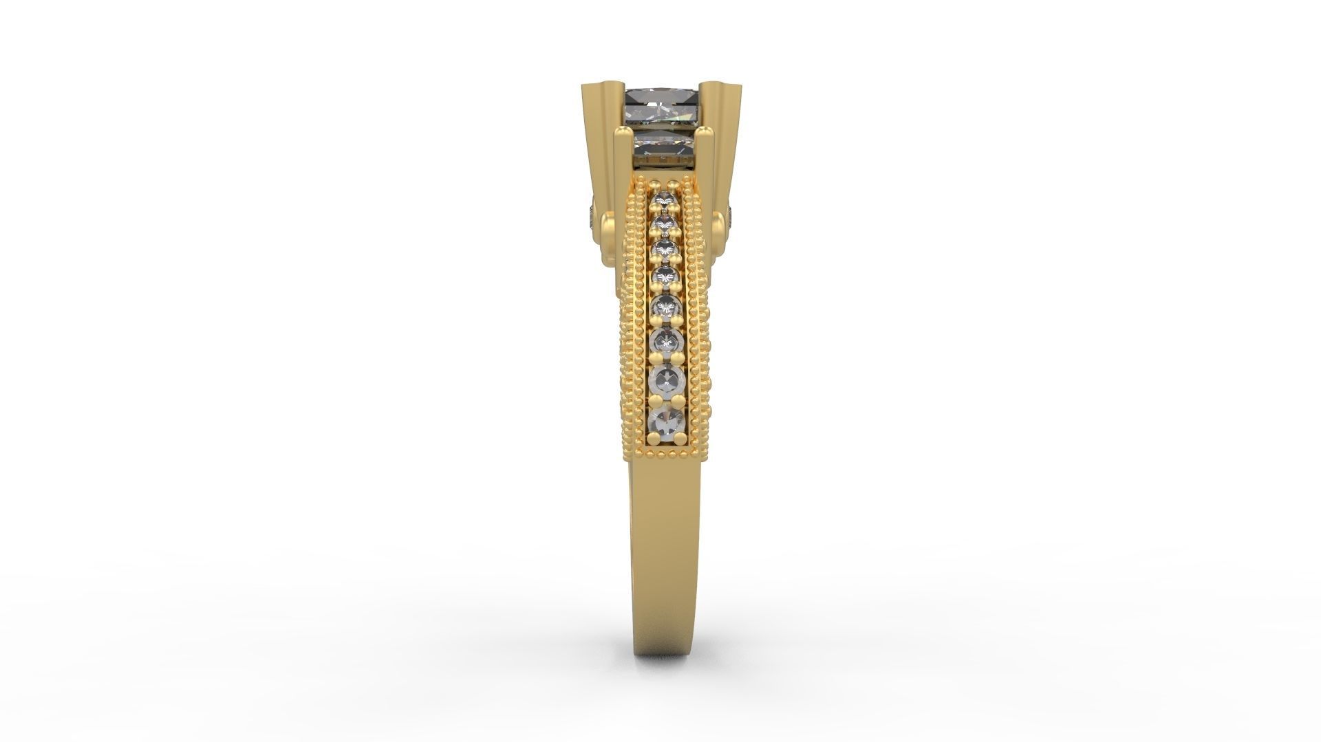 Woman Solitaire Ring 1138 3D print model_2