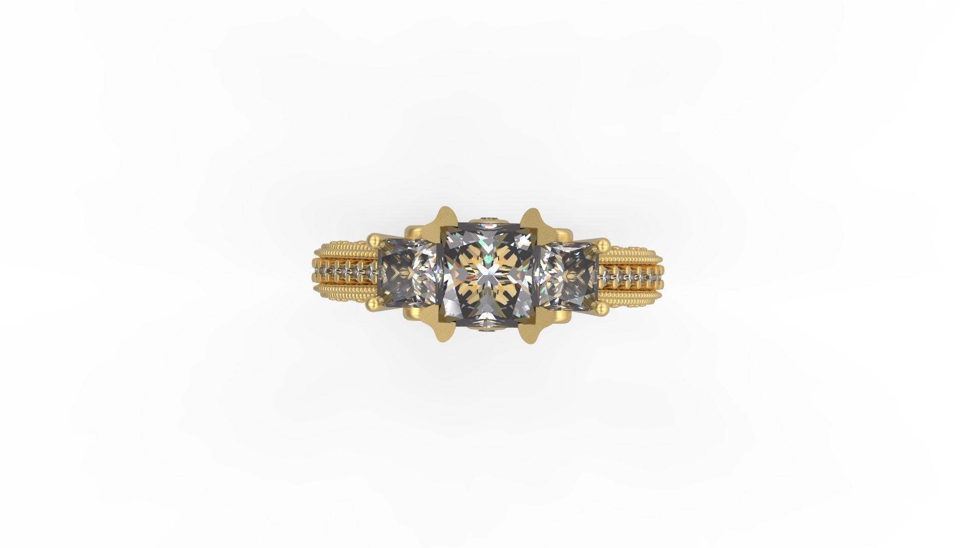 Woman Solitaire Ring 1138 3D print model_4