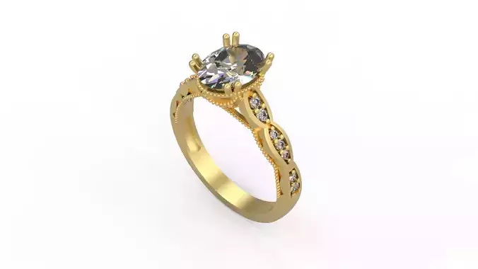 Woman Solitaire Ring 1137
