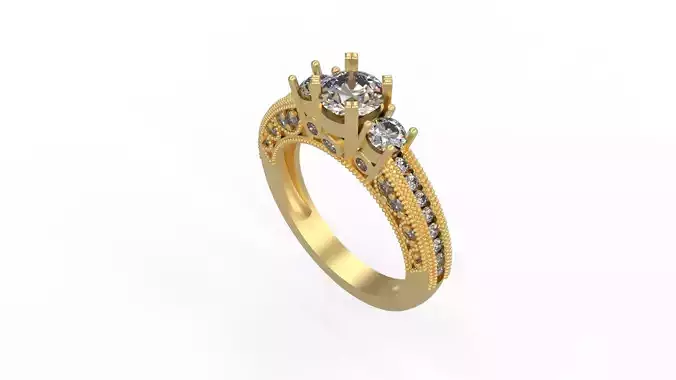Woman Solitaire Ring 1141