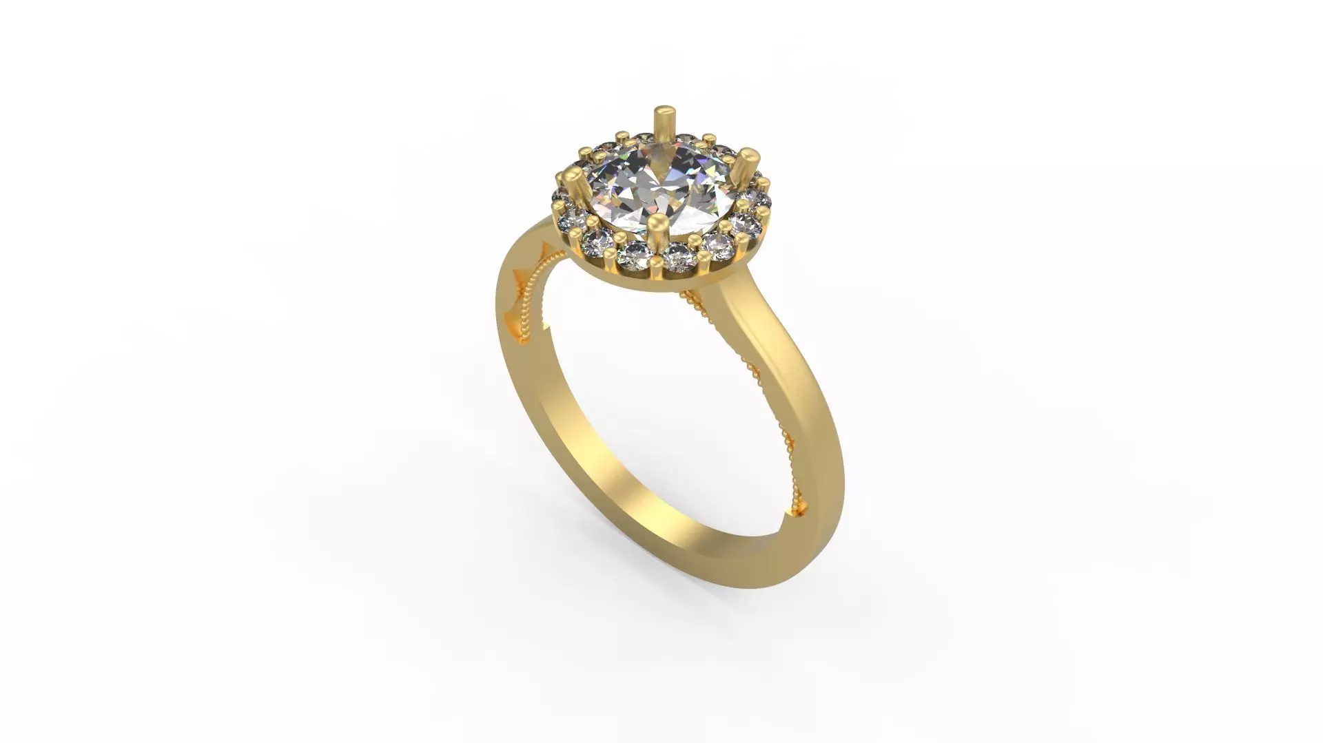 Woman Solitaire Ring 1162 3D print model_0