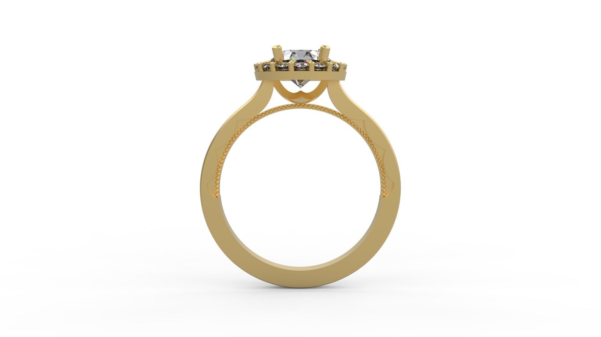Woman Solitaire Ring 1162 3D print model_1