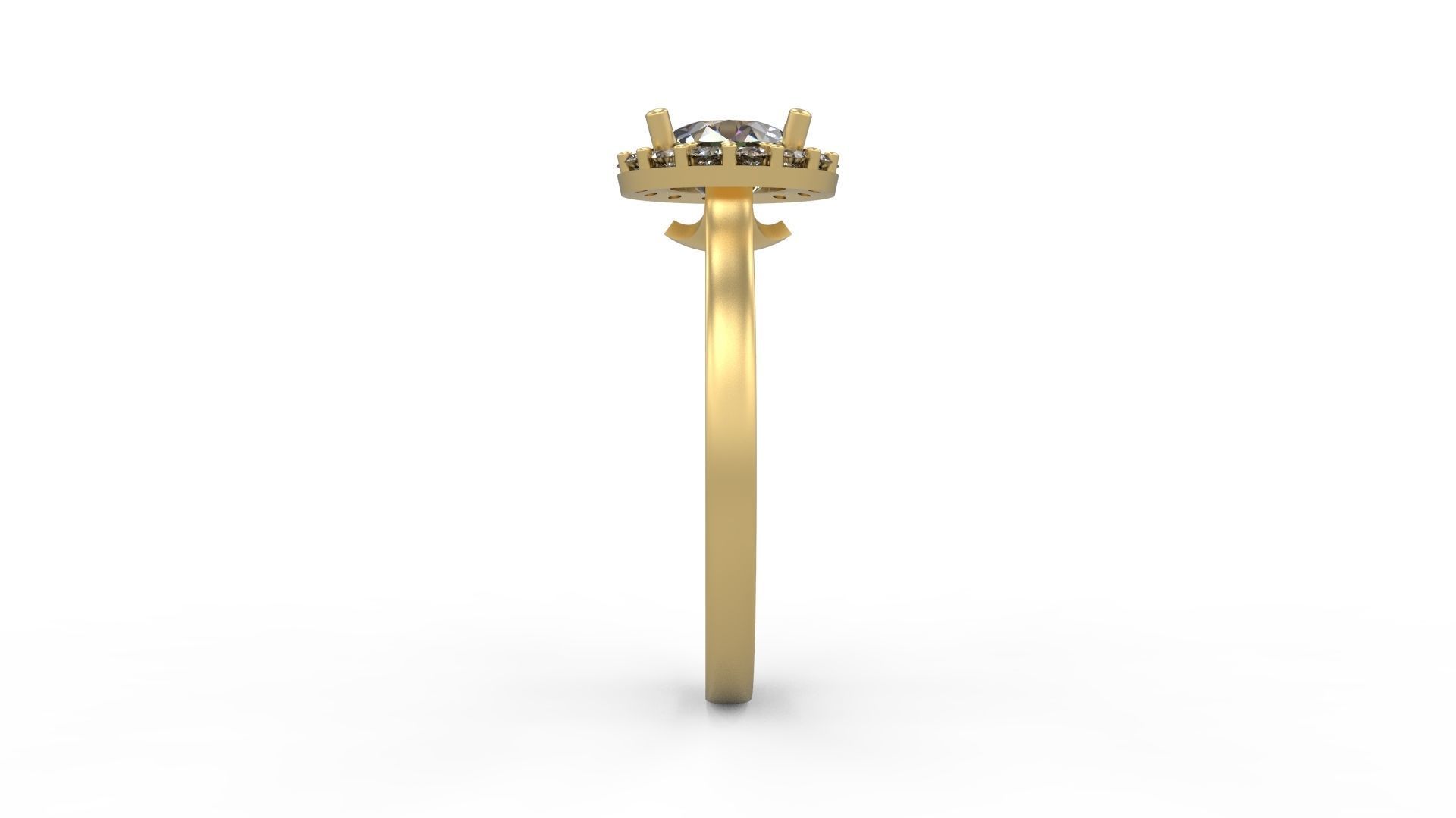 Woman Solitaire Ring 1162 3D print model_2