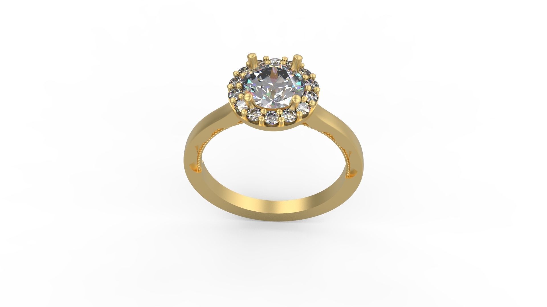 Woman Solitaire Ring 1162 3D print model_3
