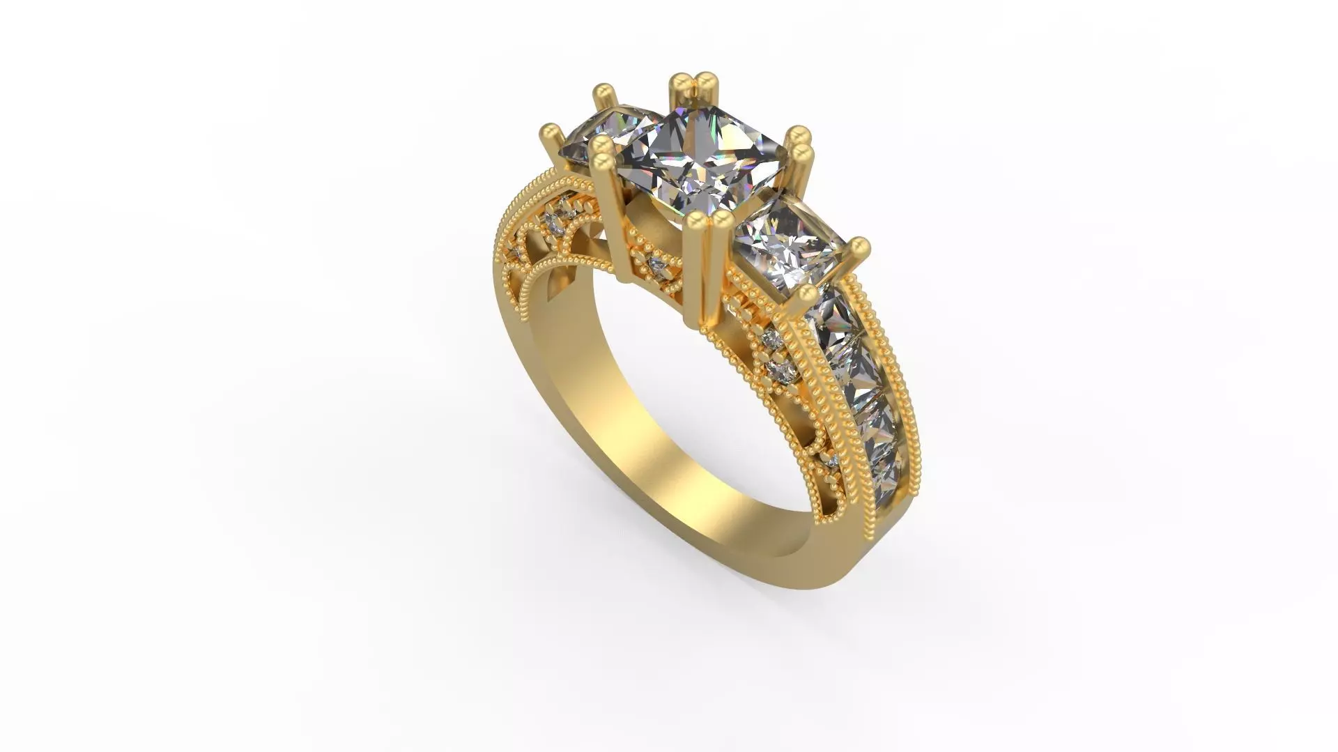 Woman Solitaire Ring 1144 3D print model