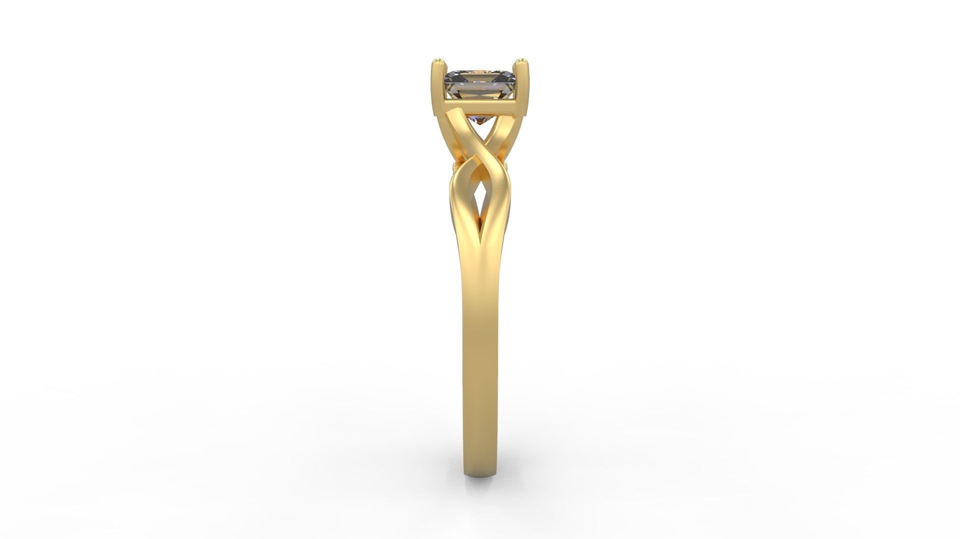 Woman Solitaire Ring 1143 3D print model_2