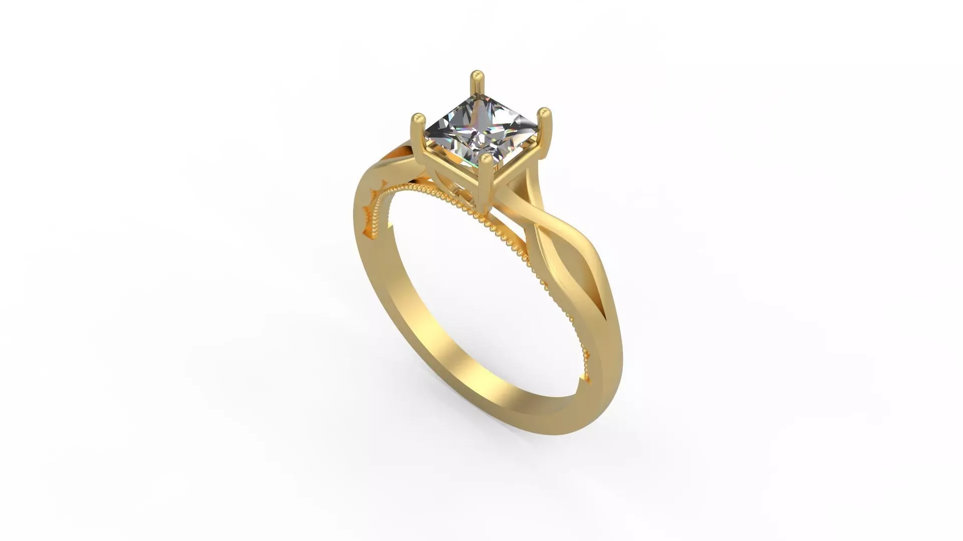 Woman Solitaire Ring 1143 3D print model_0