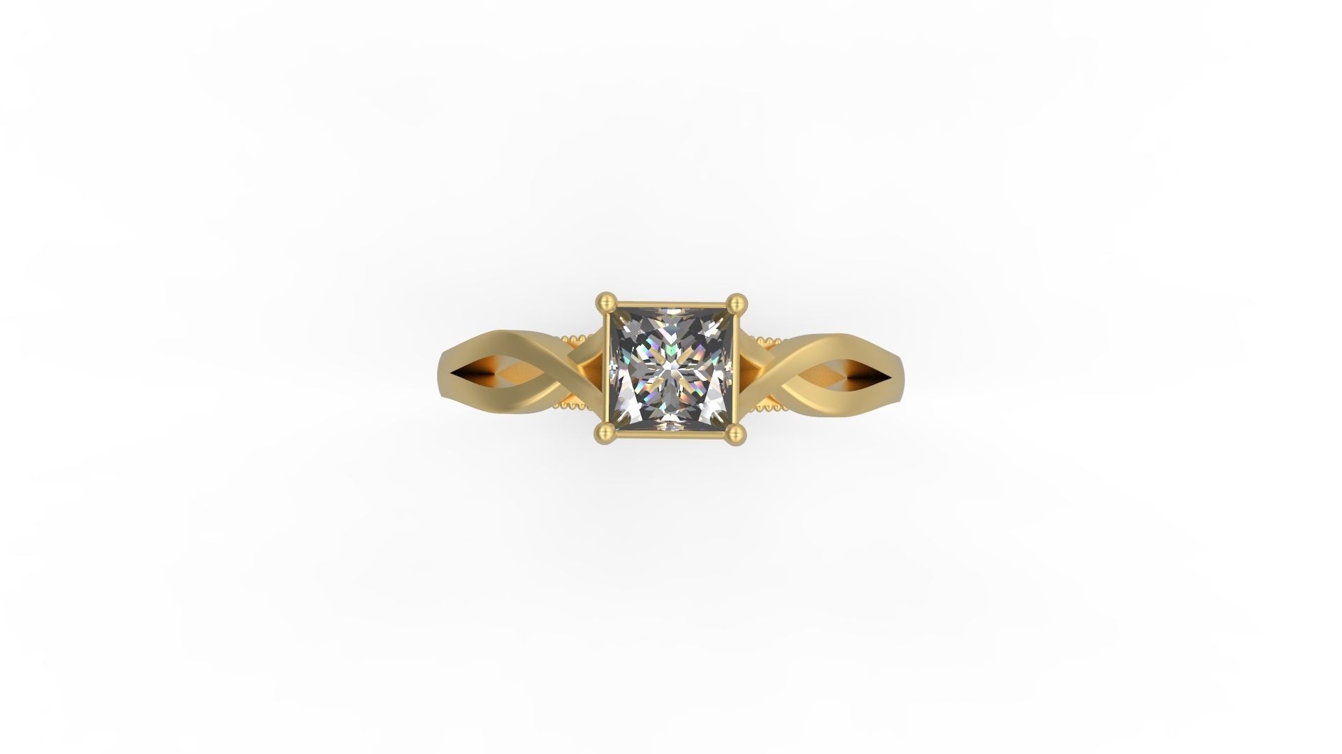 Woman Solitaire Ring 1143 3D print model_4