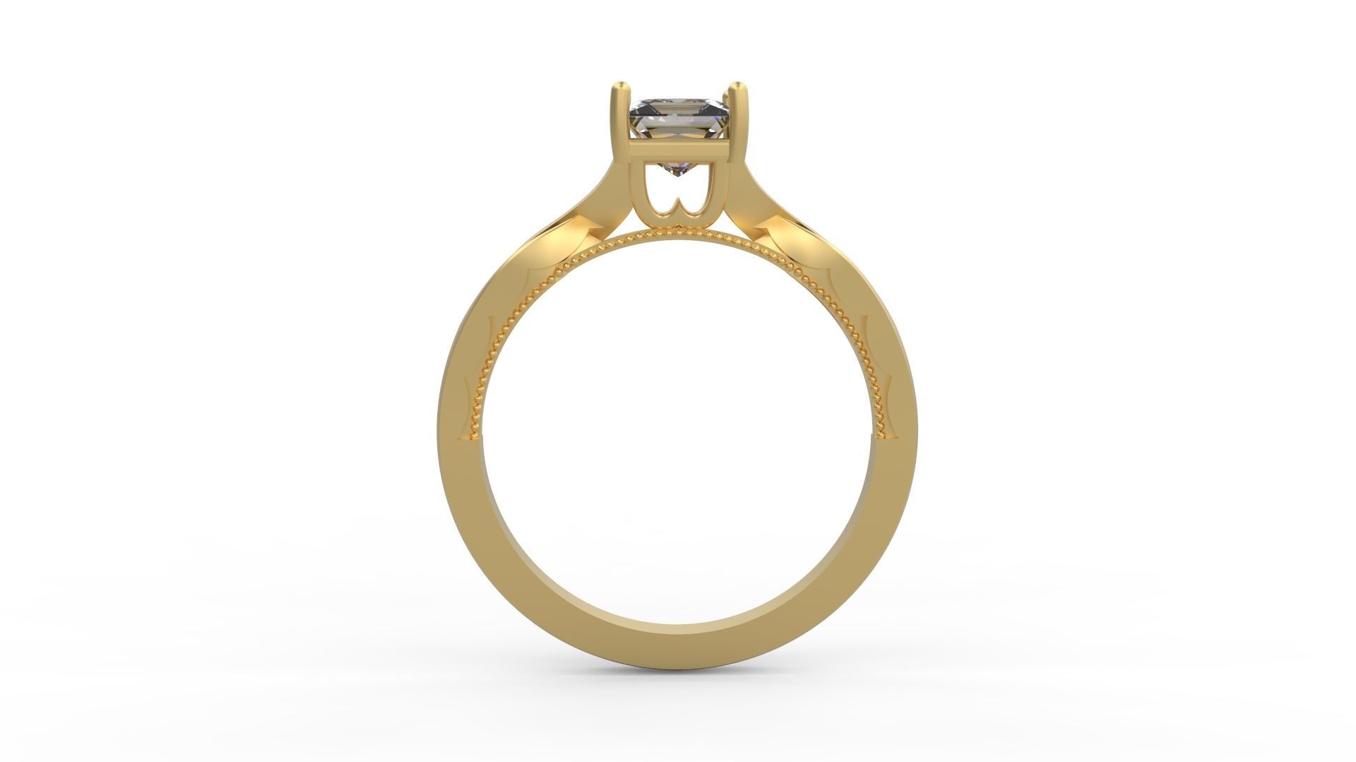 Woman Solitaire Ring 1143 3D print model_1
