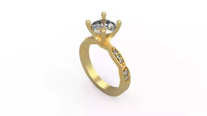 Woman Solitaire Ring 1146