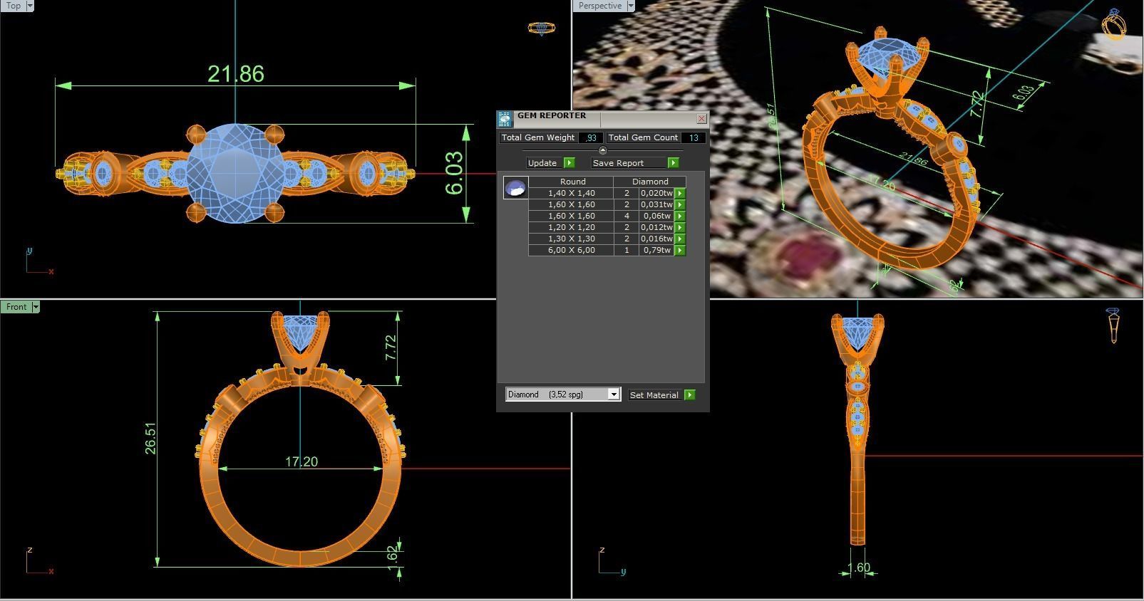 Woman Solitaire Ring 1172 3D print model_9