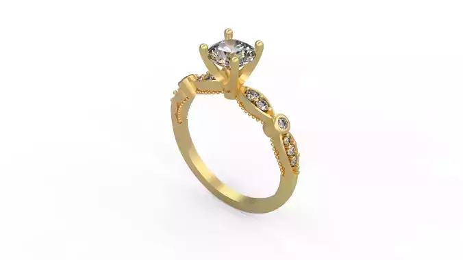 Woman Solitaire Ring 1172