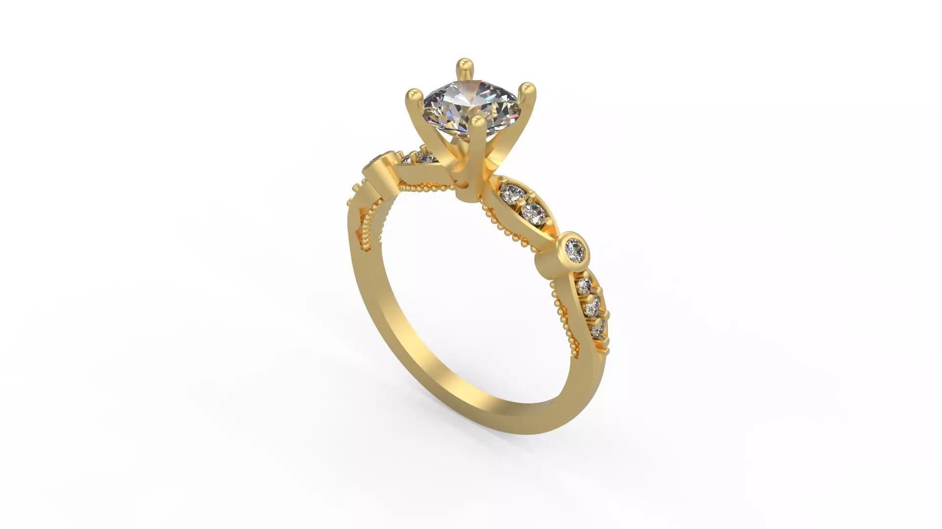 Woman Solitaire Ring 1172 3D print model_0