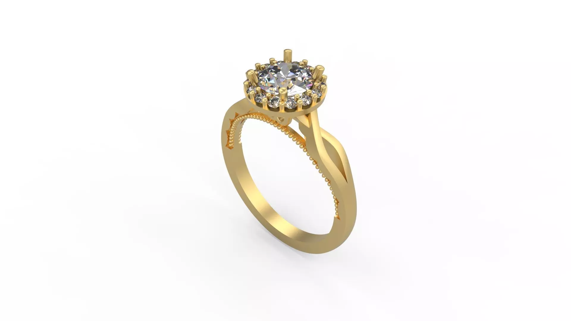Woman Solitaire Ring 1170 3D print model