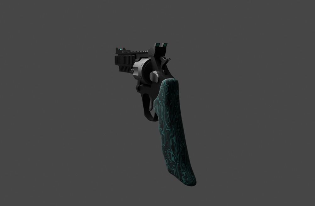 revolver Low-poly 3D model_2