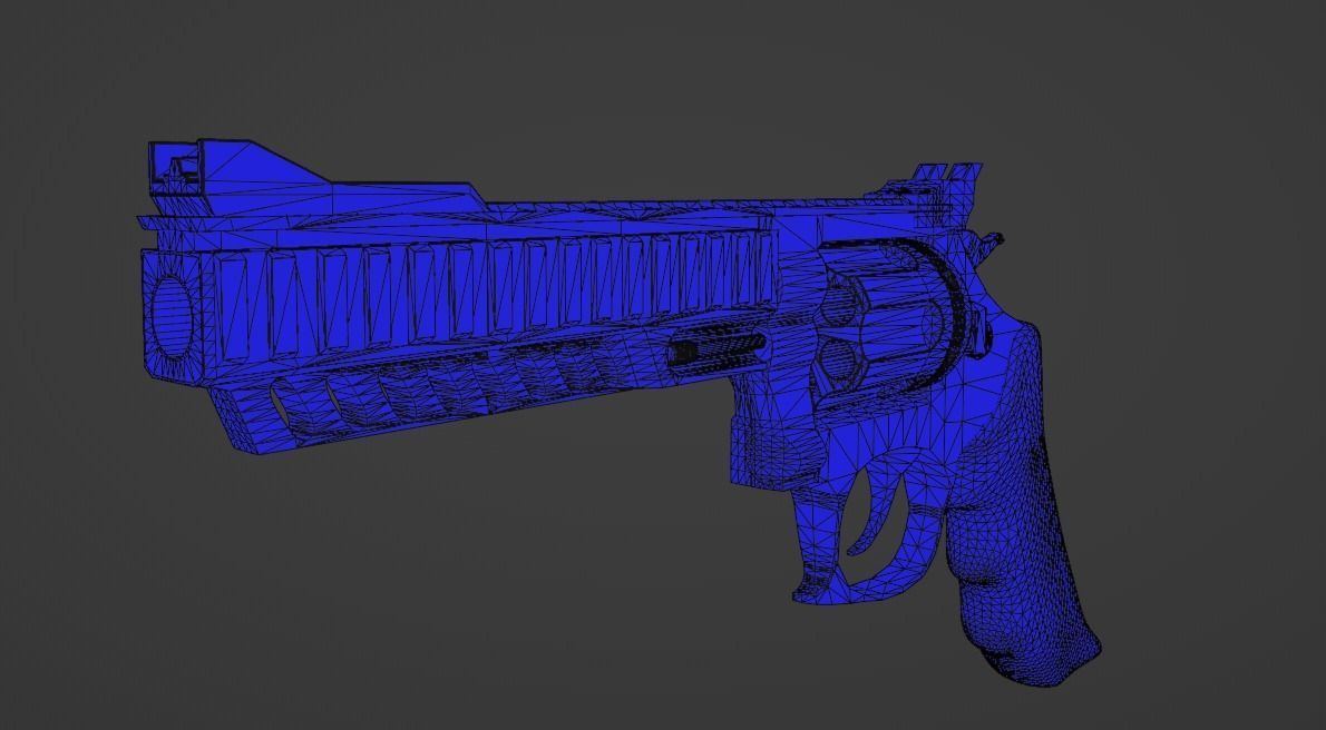 revolver Low-poly 3D model_5