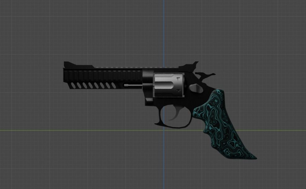 revolver Low-poly 3D model_1