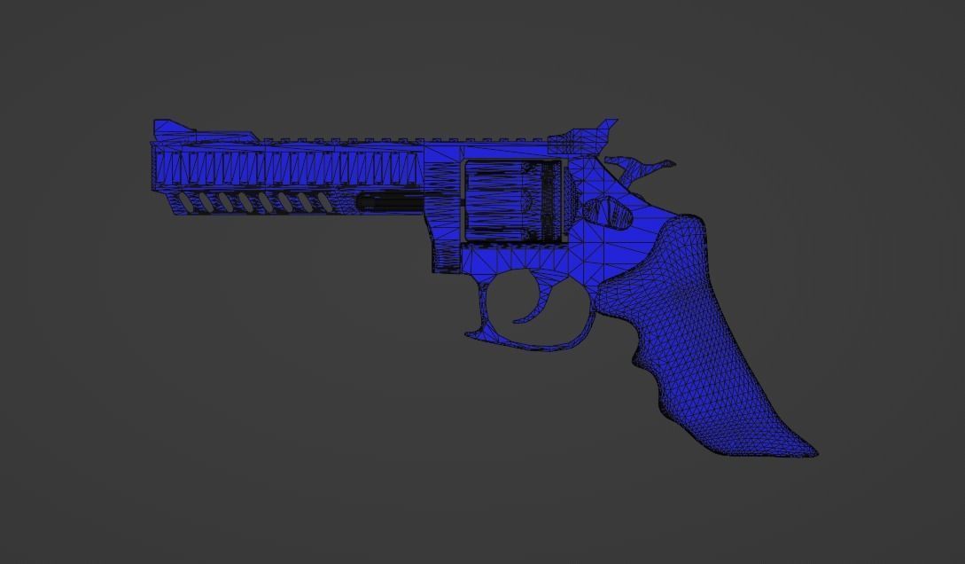 revolver Low-poly 3D model_6