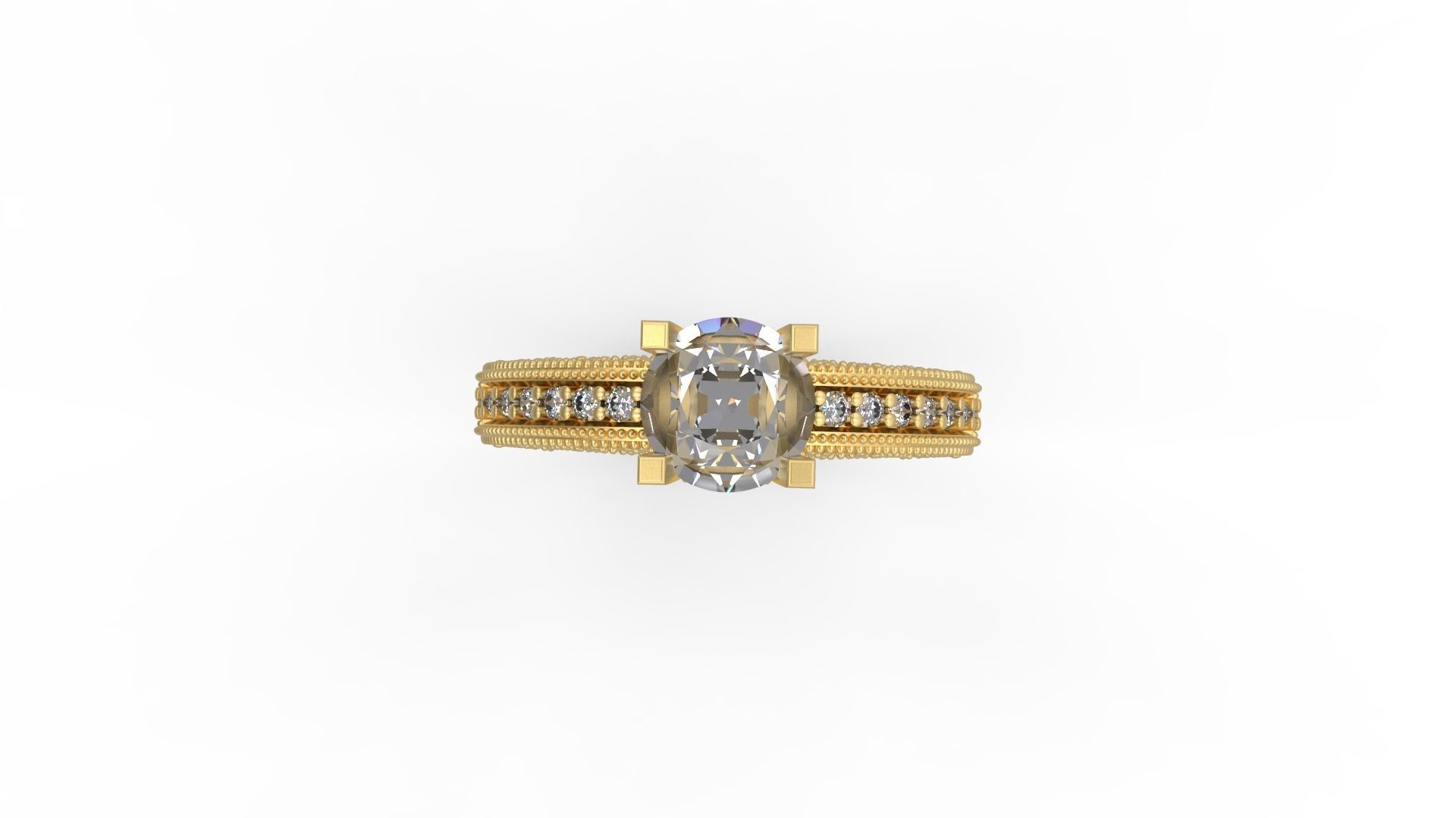 Woman Solitaire Ring 1168 3D print model_4