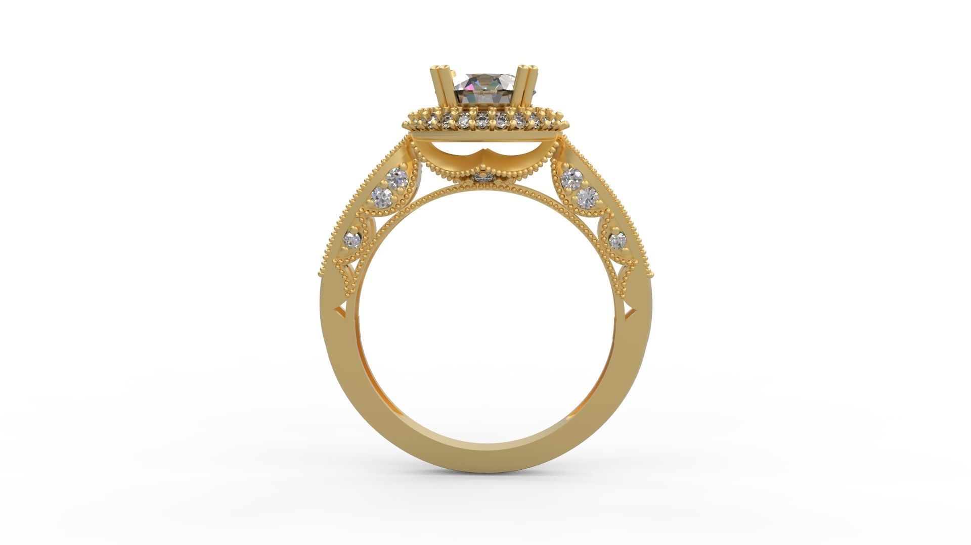 Woman Solitaire Ring 1165 3D print model_1