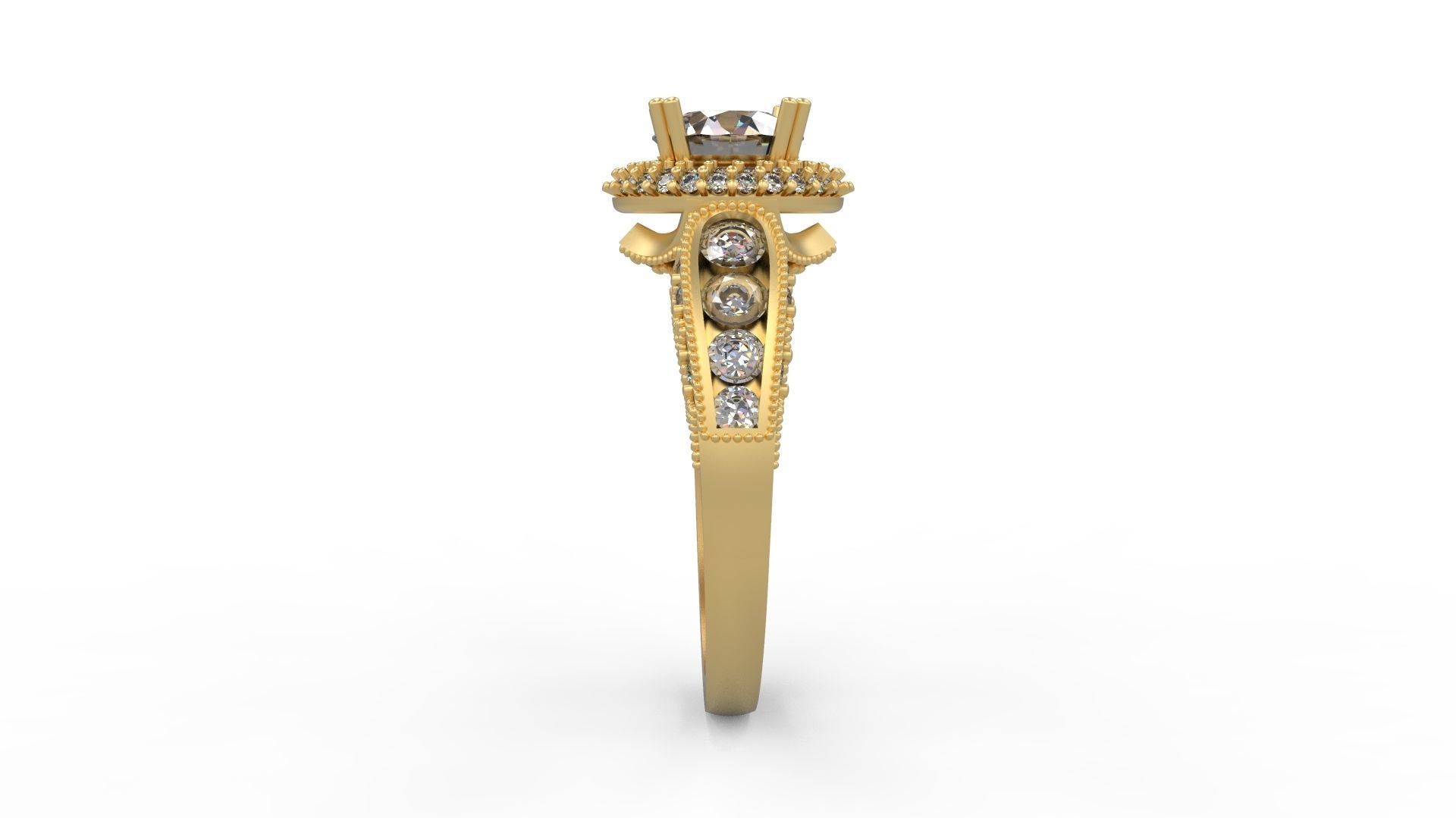 Woman Solitaire Ring 1165 3D print model_2
