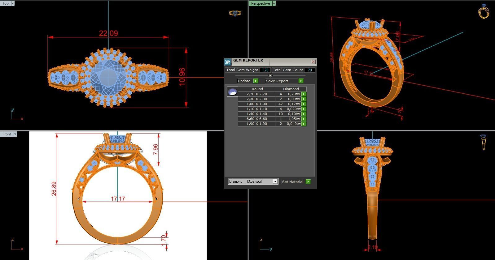 Woman Solitaire Ring 1165 3D print model_8