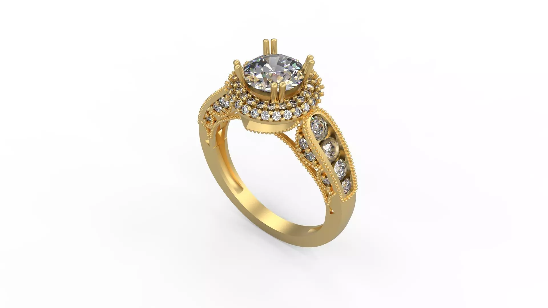 Woman Solitaire Ring 1165 3D print model_0