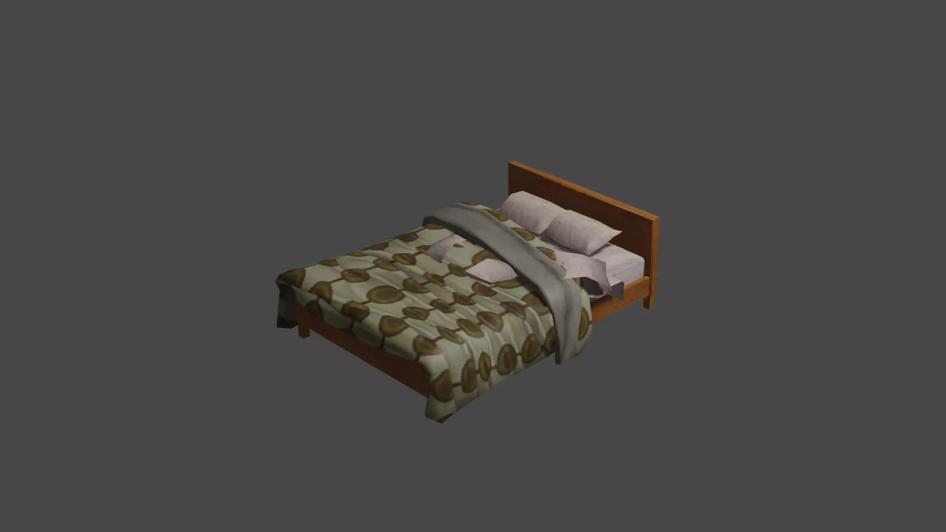 Bed   Low-poly 3D model_0