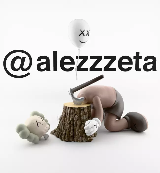 Kaws Beautiful Losers Textured Low-poly 3D model_33