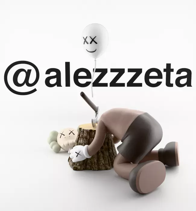 Kaws Beautiful Losers Textured Low-poly 3D model_4