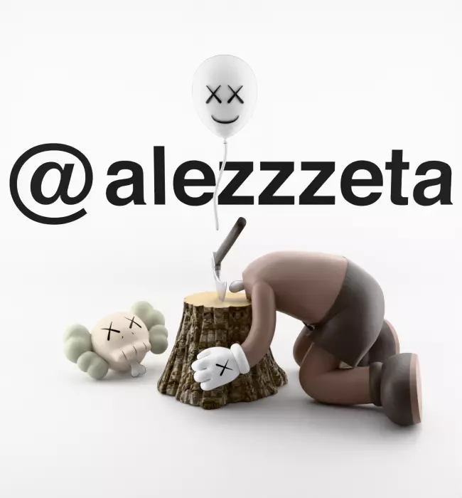 Kaws Beautiful Losers Textured Low-poly 3D model_1