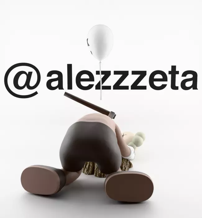 Kaws Beautiful Losers Textured Low-poly 3D model_11