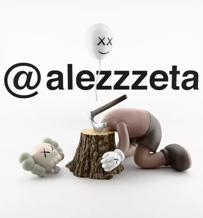 Kaws Beautiful Losers Textured Low-poly 3D model_34