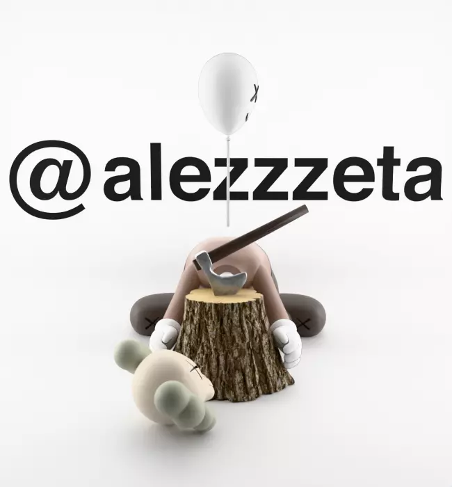 Kaws Beautiful Losers Textured Low-poly 3D model_28