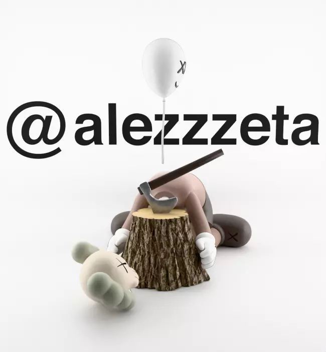 Kaws Beautiful Losers Textured Low-poly 3D model_29