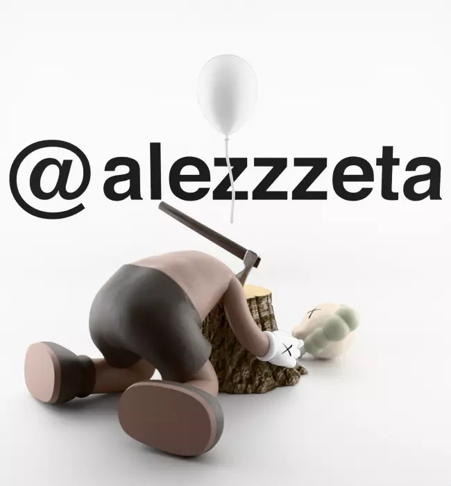 Kaws Beautiful Losers Textured Low-poly 3D model_14