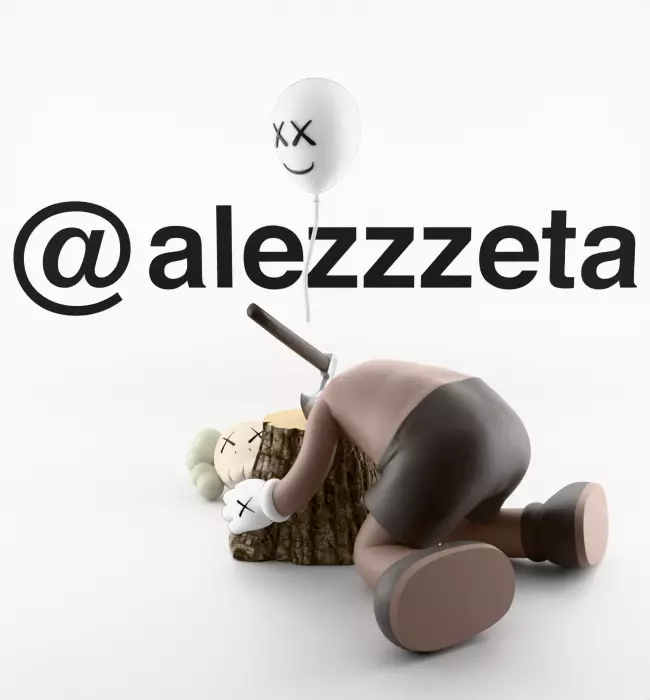 Kaws Beautiful Losers Textured Low-poly 3D model_5