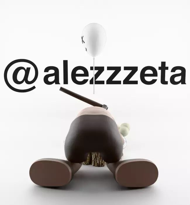 Kaws Beautiful Losers Textured Low-poly 3D model_10