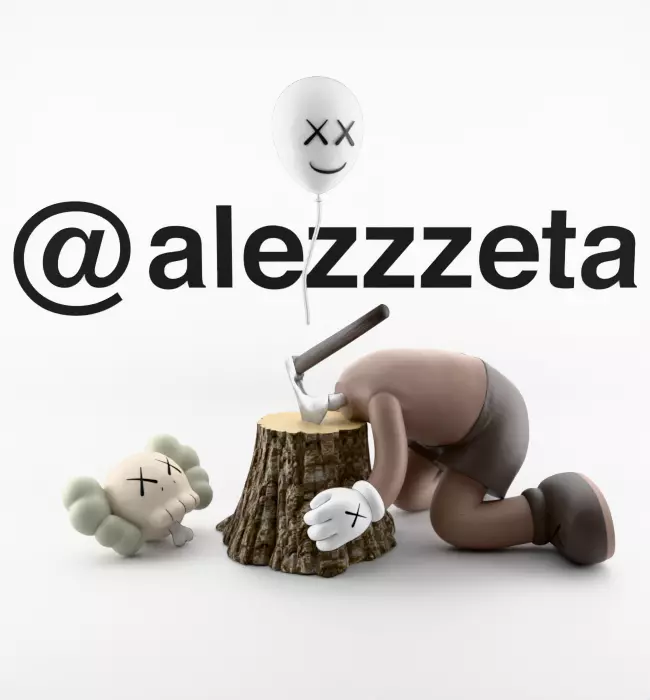 Kaws Beautiful Losers Textured Low-poly 3D model_35