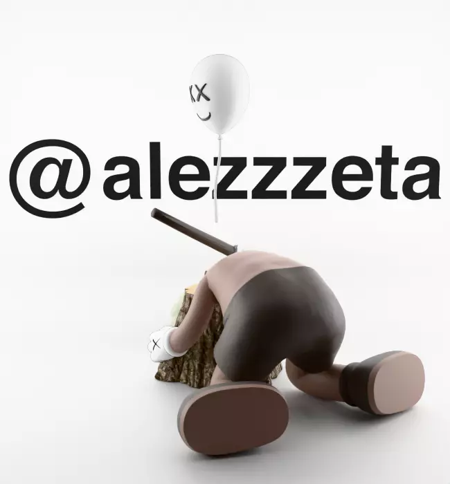 Kaws Beautiful Losers Textured Low-poly 3D model_7