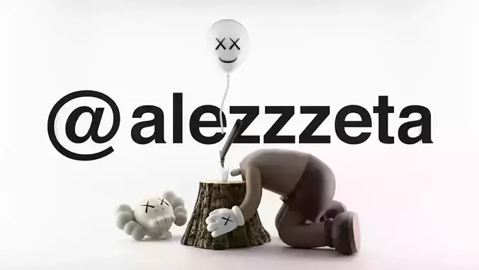 Kaws Beautiful Losers Textured Low-poly 3D model