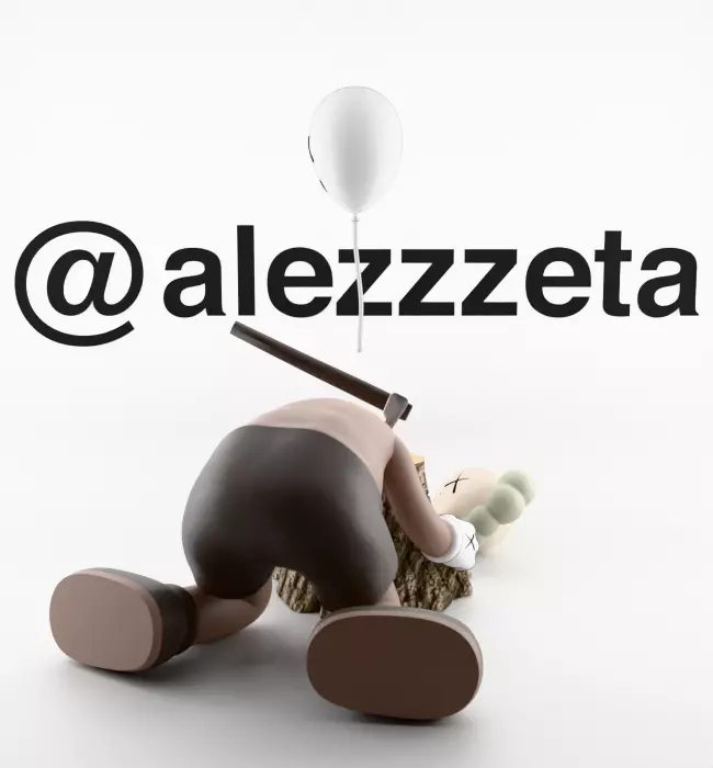 Kaws Beautiful Losers Textured Low-poly 3D model_12